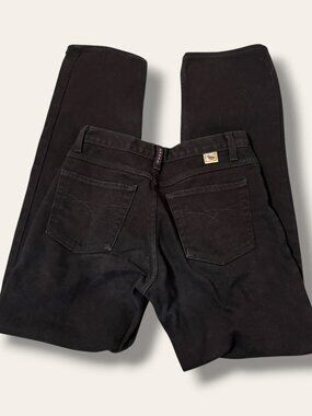 Cruel Girl Jeans Womens 7 Long Low Rise Relaxed Straight Black 100% Cotton